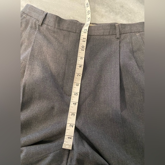 L.L. Bean Size 14 Gray Pleated Front Zip Up Wool Lined Dress Pants Trousers - Picture 10 of 12